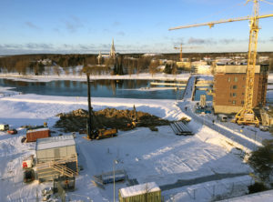 Suomen korkeimman puukerrostalon työmaa käynnistyi - Karelia-ammattikorkeakoulu mukana tutkimuksella