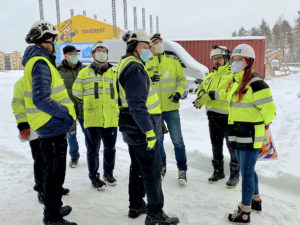 Tampereen yhdistys vieraili Vuoreksen puutalotyömaalla